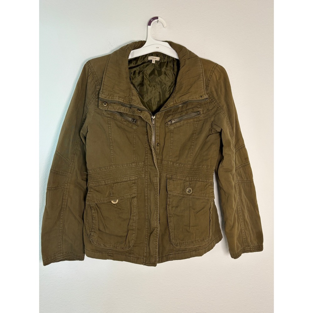 Sashimi Olive Green Utility Military Jacket Cargo Pockets Size Large L